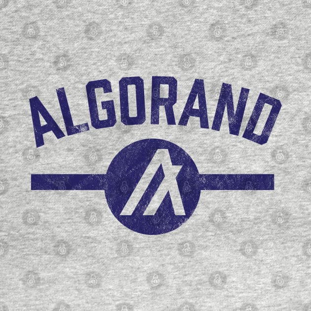 Algorand ALGO Crypto Coin Blue Vintage Athletic by TGKelly